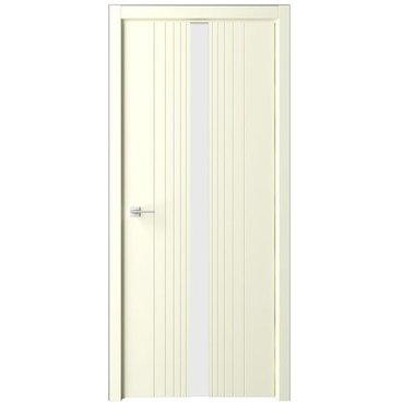 Межкомнатная дверь эмаль Albero Геометрия 8 слоновая кость остеклённая