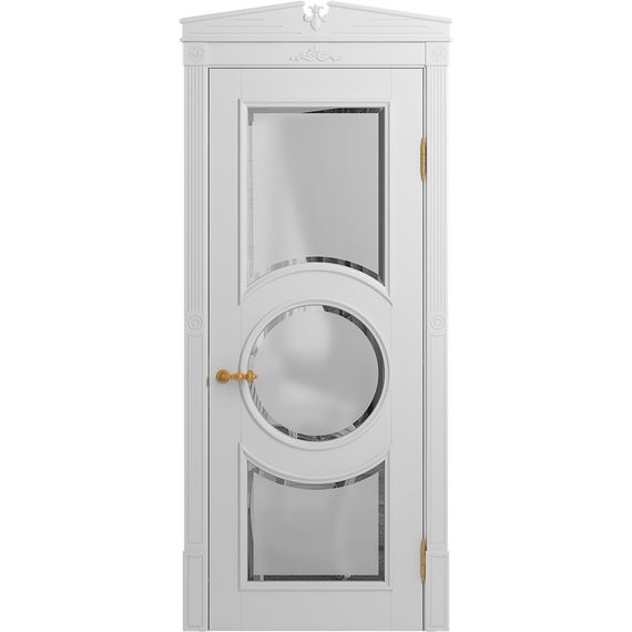 Межкомнатная дверь массив бука Viporte Лацио Амбиенте белая эмаль остекление 3