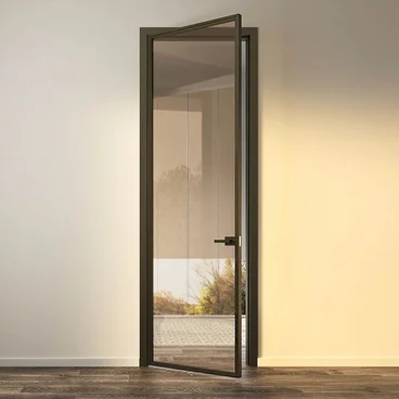 Межкомнатная алюминиевая дверь Loft-S 1 стекло прозрачное бронзовое