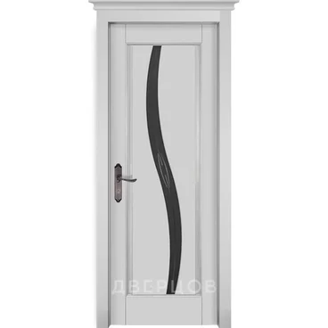 Межкомнатная дверь массив ольхи ОКА Соло белая эмаль остеклённая