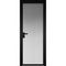 Межкомнатная алюминиевая дверь 1AG чёрная матовая RAL 9005 остеклённая