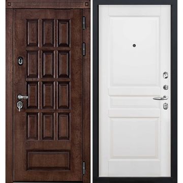 Входная уличная дверь Центурион Термо лиственница морёная Массив валенсия белая эмаль