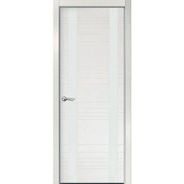 Межкомнатная дверь шпон ID D бьянко с белым стеклом