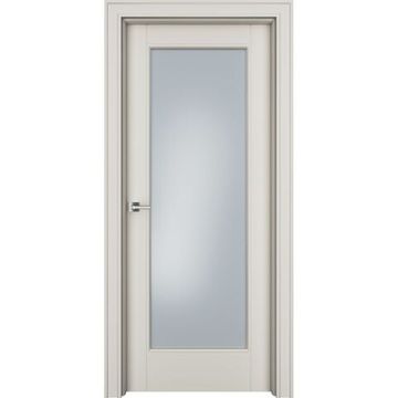 Межкомнатная дверь эмаль Ofram Дельта RAL 9001 остеклённая