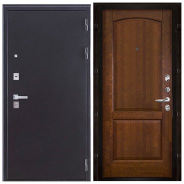 Входная дверь Колизей Плюс антик тёмное серебро панель Фоборг античный орех