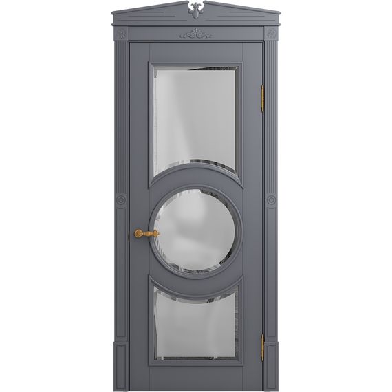 Межкомнатная дверь массив бука Viporte Лацио Амбиенте тауп остекление 3