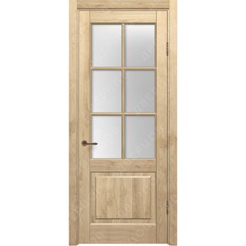 Межкомнатная дверь массив дуба без сучка Дверцов Ливорно ПО-6 остеклённая