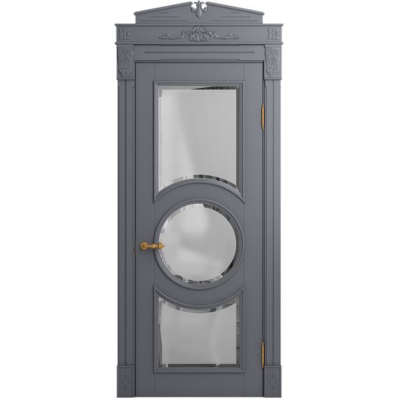 Межкомнатная дверь массив бука Viporte Лацио Амбиенте тауп остекление 3