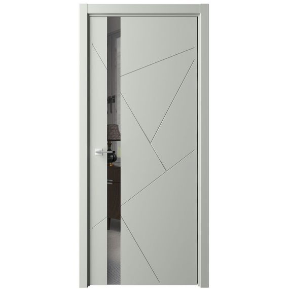 Фото межкомнатная дверь эмаль Albero Геометрия 6 серая стекло зеркало