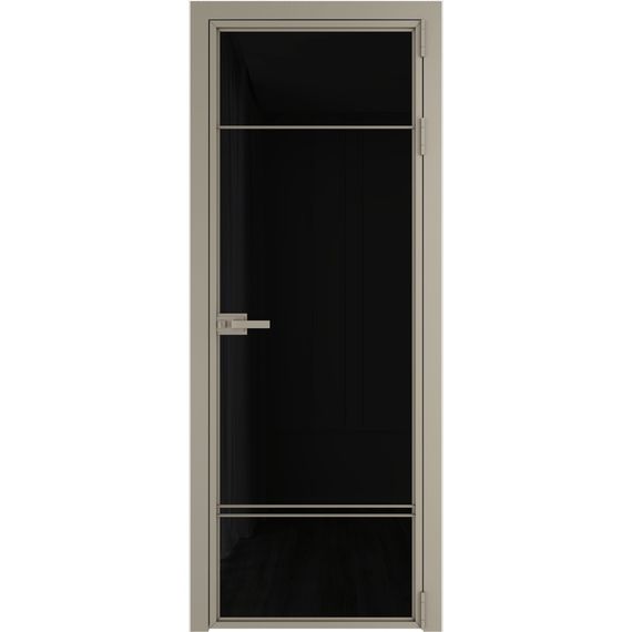 Алюминиевая межкомнатная дверь 4AХ никель матовый остеклённая