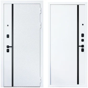 Входная дверь Ливерпуль белая со стеклянной вставкой внутри