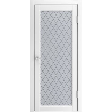 Межкомнатная дверь экошпон Emalit 1 белый со стеклом