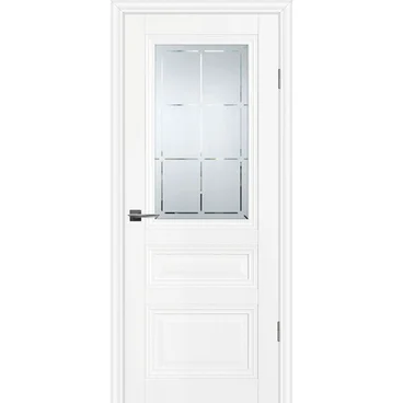 Межкомнатная дверь экошпон Profilo Porte PSC-39 белая остеклённая