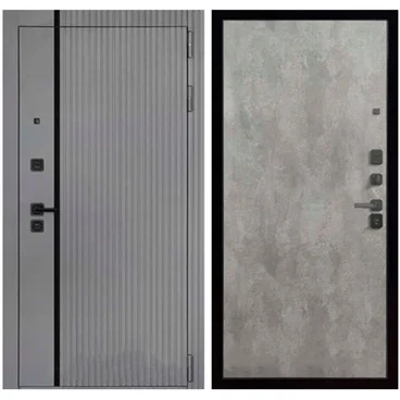 Входная дверь Президент Лайн ПВХ силк титан панель ПВХ меламин цемент светлый