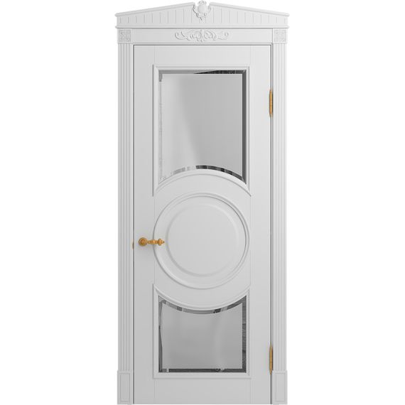 Межкомнатная дверь массив бука Viporte Лацио Амбиенте белая эмаль остекление 5