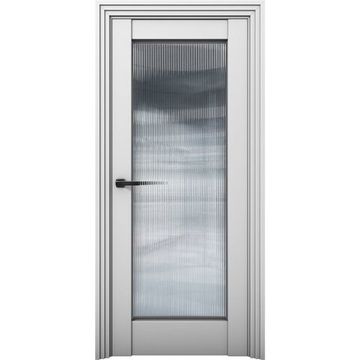 Межкомнатная дверь Никель 5 манхеттен со стеклом