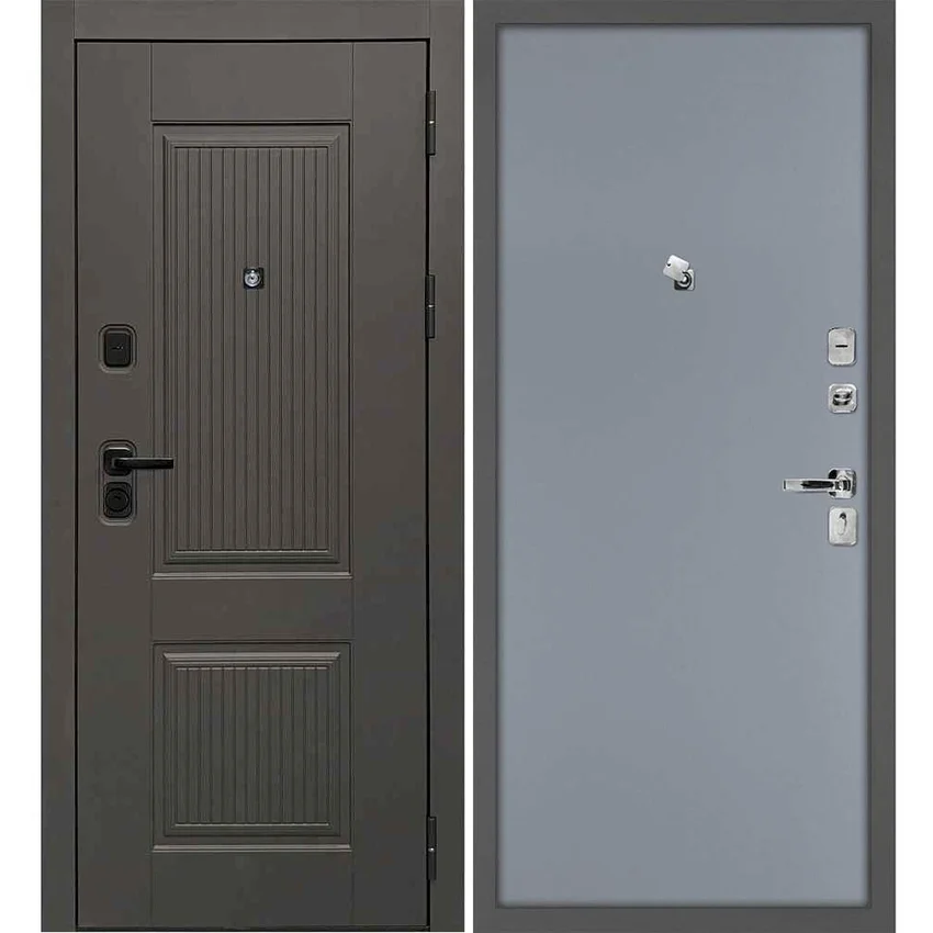 Входная дверь Линея-214 панель гладкая серая