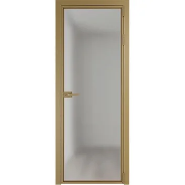 Алюминиевая межкомнатная дверь 1AХ золото остеклённая