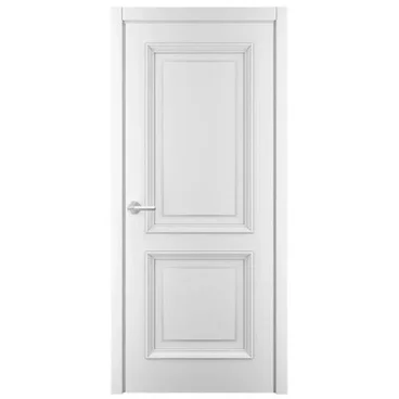 Межкомнатная дверь эмаль Багет 2 белая глухая