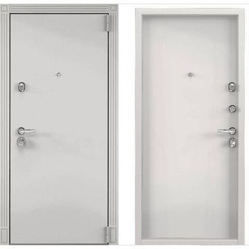 Входная дверь Super Omega 100 колоре бьянко без рисунка СТ милк матовый