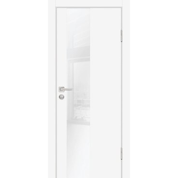 Межкомнатная дверь ПЭТ P-6 белая кромка ABS в цвет полотна со стеклом