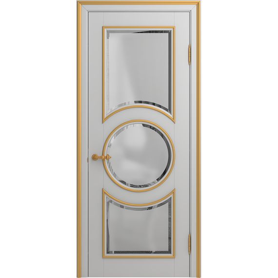 Межкомнатная дверь массив бука Viporte Лацио Амбиенте аворио патина золото остекление 3