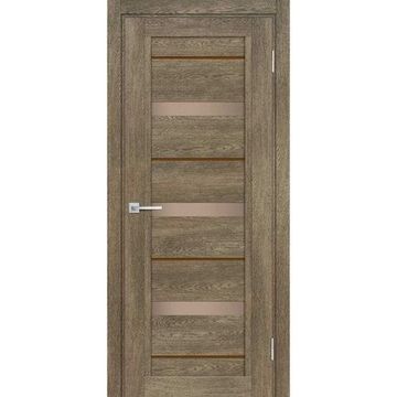 Межкомнатная дверь экошпон Мариам Техно-803 бруно стекло сатинат бронза