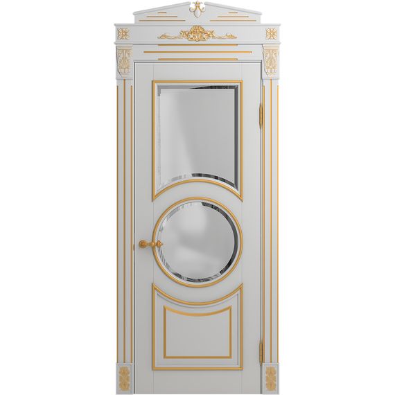 Межкомнатная дверь массив бука Viporte Лацио Амбиенте аворио патина золото остекление 2