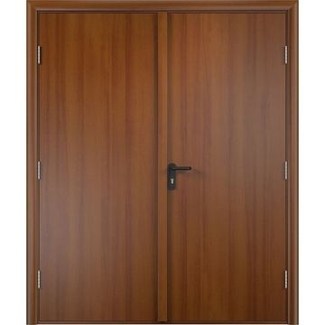 Дверь противопожарная деревянная двупольная ПВХ EI60 лесной орех