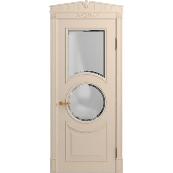 Межкомнатная дверь массив бука Viporte Лацио Амбиенте ваниль остекление 2