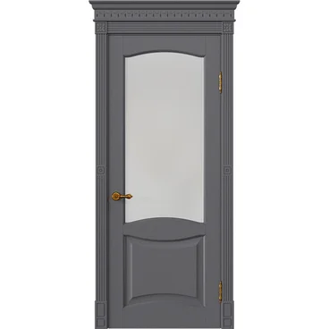 Межкомнатная дверь массив дуба Viporte Классика 2 графит остеклённая