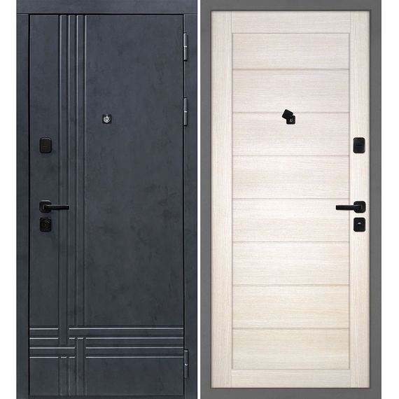 Входная дверь Осло бетон антрацит панель сборная сандал бежевый