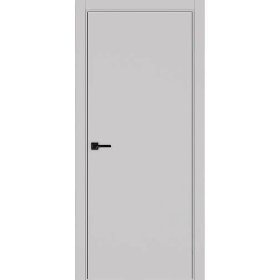 Межкомнатная дверь экошпон Неаполь 1 пепельный кромка ABS глухая