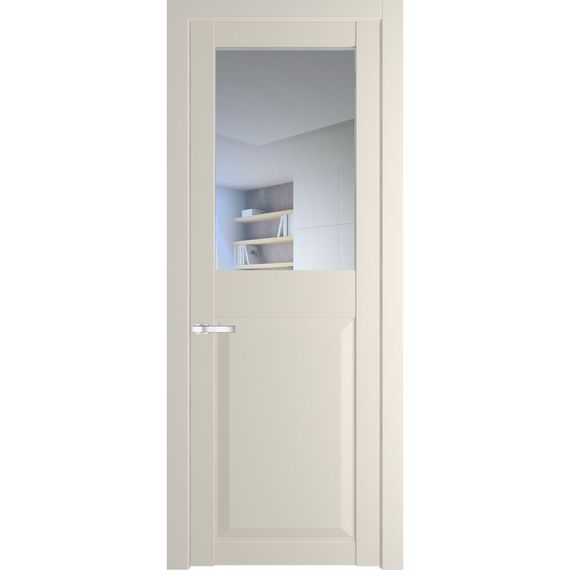 Межкомнатная дверь 1.6.2PD кремовая магнолия остеклённая