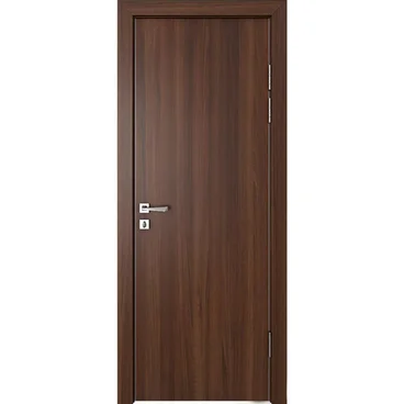 Звукоизоляционная дверь DG-600 ПВХ орех тиснёный 42 дб AL кромка авто порог