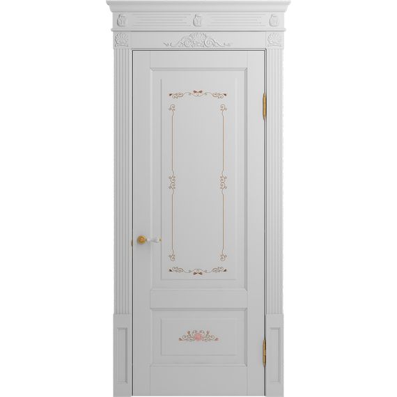 Межкомнатная дверь массив бука Viporte Бьелла Арт аворио патина золото глухая