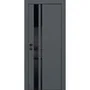 Межкомнатная дверь экошпон PX-16 графит с AL кромкой со стеклом