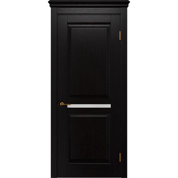 Межкомнатная дверь массив дуба селект Alvero Афина венге глухая с узкой стеклянной вставкой