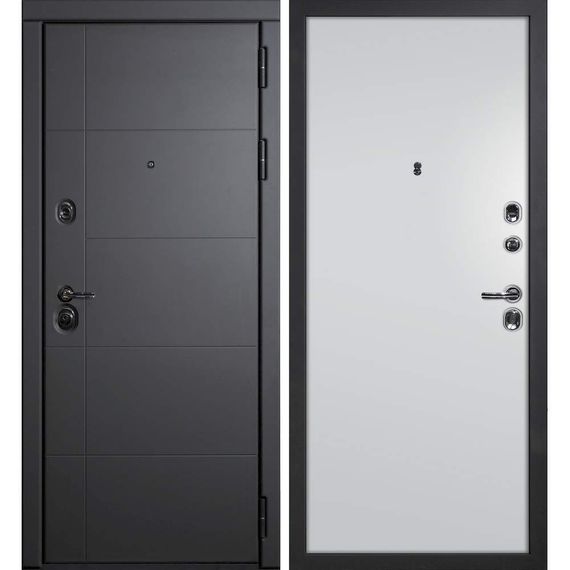 Входная дверь Э1 серый софт панель гладкая агат