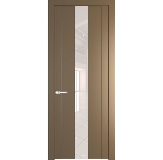 Межкомнатная дверь 1.9P перламутр золото остеклённая