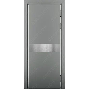 Маятниковая влагостойкая дверь Kapelli серый RAL 7040 с отбойной пластиной посередине