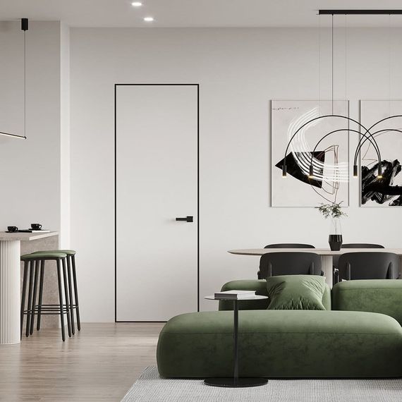 Межкомнатная скрытая дверь под окраску Profil Doors 0PA профиль золото