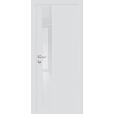 Межкомнатная дверь экошпон Profilo Porte PX-10 агат с алюминиевой кромкой с 4-х сторон стекло Lacobel лунный