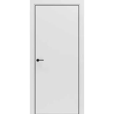 Межкомнатная дверь Porta-50 4AB белая Shellac White Al чёрная кромка глухая