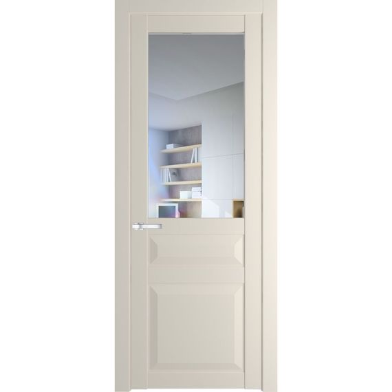 Межкомнатная дверь 1.5.3PD кремовая магнолия остеклённая