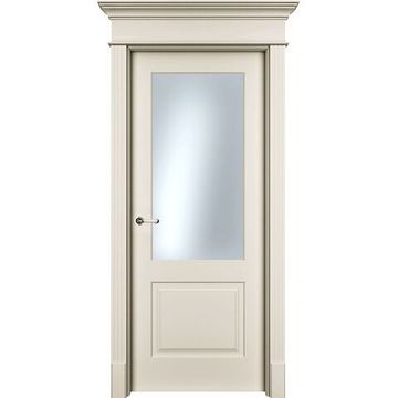 Межкомнатная дверь эмаль Ofram Нафта 2 RAL 9001 остеклённая
