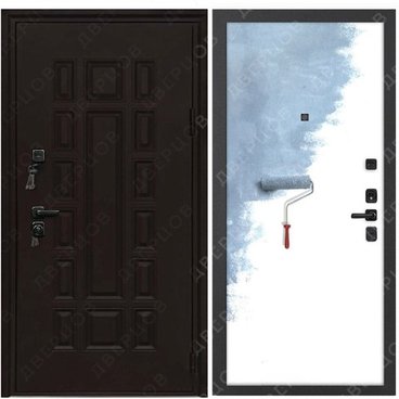 Входная уличная дверь Панцирь Термо букле коричневый МДФ под покраску