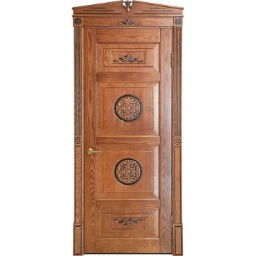 Дверь массив дуба Парма коньяк патина шоколад глухая