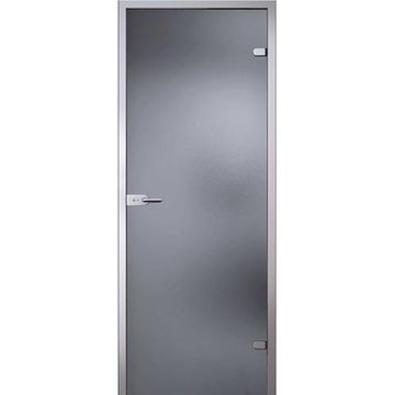 Межкомнатная стеклянная дверь АКМА Лайт стекло серое матовое