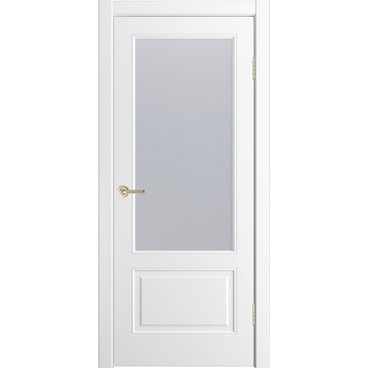 Межкомнатная дверь эмаль Бьянка-2 белоснежная со стеклом